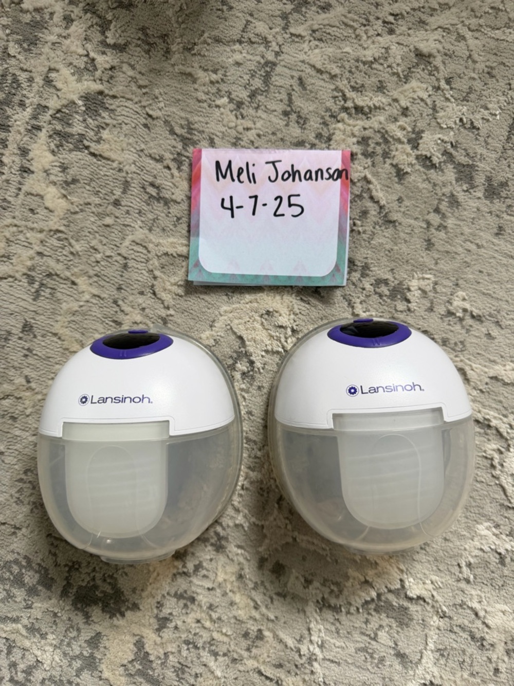 Lansinoh White and Purple Silicone Milk Collection Cups (Pair)